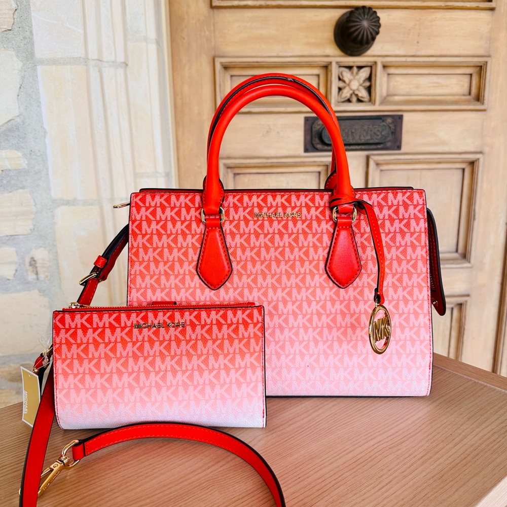 Michael Kors Red and Pink Women's Bag Set